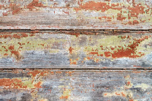 Wide Brown Boards Aged Dilapidated Wall Old Cracked Peeled Paint — Stock Photo, Image