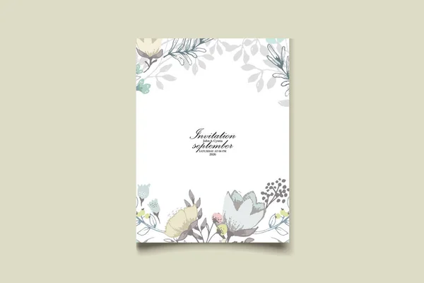 Conjunto Cartão Casamento Floral Aquarela — Vetor de Stock