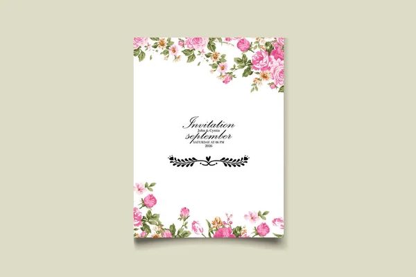 Conjunto Tarjetas Boda Floral Acuarela — Vector de stock