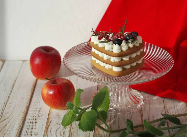 Alimentation Fond Félicitations Biscuits Saint Valentin Faits Maison Pour Les — Photo