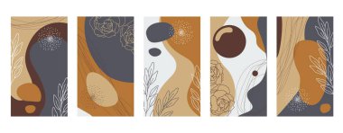 Sosyal medya hikayeleri tasarımı, duvar dekorasyonu deseni, modern poster, baskılar için soyut el boyası arka planlar. Soyut arkaplan çizimleri