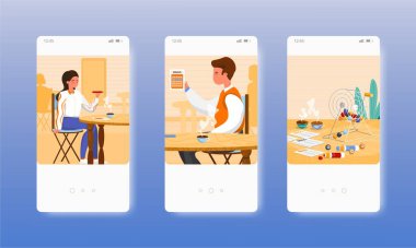 Bingo oynayan insanlar. Piyango kumarı. Mobil uygulama ekranları, vektör web sitesi pankart şablonu. UI, web sitesi tasarımı.