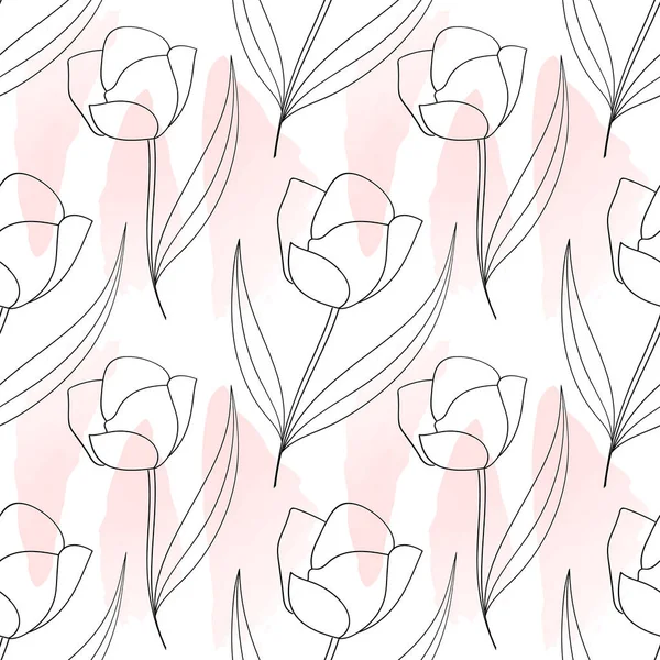 Tulips seamless pattern for textile, apparel, fabric, wrapping paper, wallpaper.Tulips floral backdrop