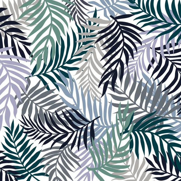 Palmiye ağacı yapraklı güzel çiçek deseni. Tekrarlanan Vektör Deseni. Vektör İllüstrasyonu