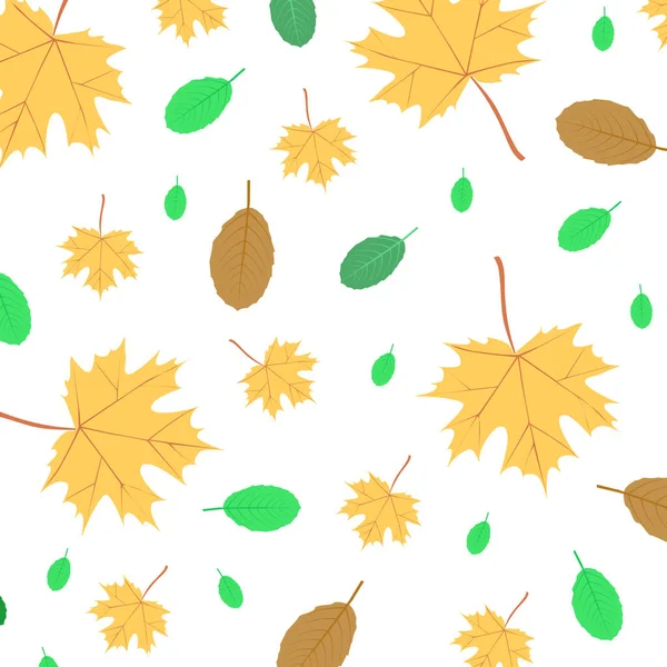 Merhaba Autumn. Altın Yapraklarla Tekrarlanan Desen. Vektör İllüstrasyonu