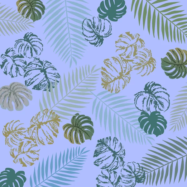 Patrón Tropical Repetitivo Hermoso Diseño Dibujado Mano Ilustración Vectorial — Archivo Imágenes Vectoriales