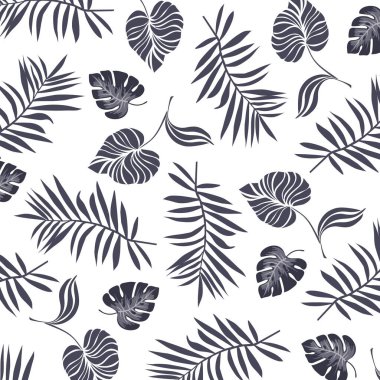 Süslü El Tasarımı 'nda tekrarlanan tropikal desen. Vektör İllüstrasyonu