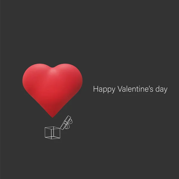 Happy Valentines Day Design Realistisches Großes Herz Das Aus Einer — Stockvektor
