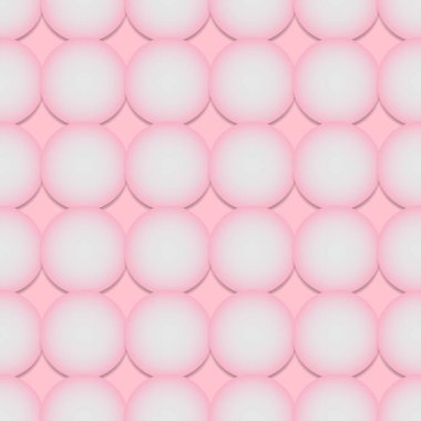 Pembe arka planda büyük, gerçekçi boncukları olan kusursuz bir desen. Gradyan dokusu. Paket ve duvar kağıdı için 3B tasarım