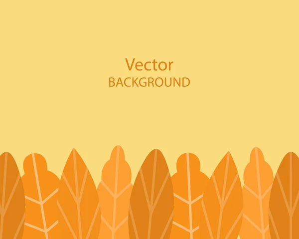 Herbst Hintergrund Mit Großen Orangen Blättern Von Unten Und Copyspace — Stockvektor