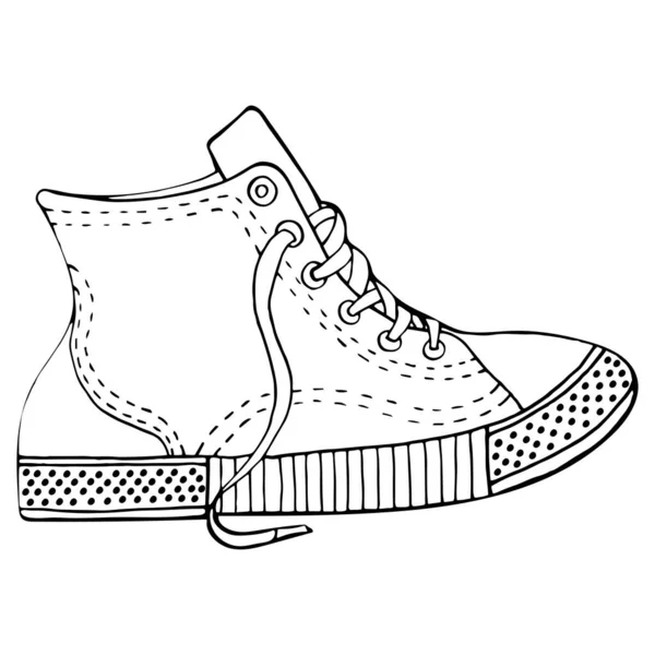 Chaussures Sport Illustration Dessinée Main Sur Fond Blanc Convient Pour — Image vectorielle