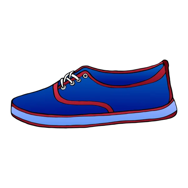 Chaussures Sport Illustration Couleur Dessinée Main Isolée Sur Fond Blanc — Image vectorielle