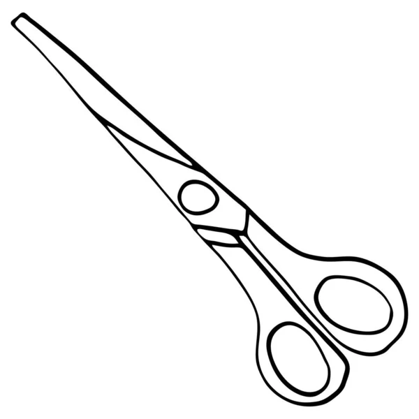 Doodle Hand Drawn Scissors Ilustração Vetorial Isolada Sobre Fundo Branco — Vetor de Stock