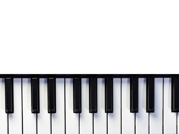 Vue Dessus Piano Clavier Fond Blanc — Photo