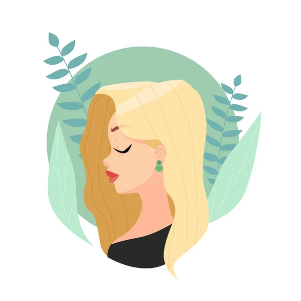 Krásná Dívka Blond Vlasy Vektorová Ilustrace — Stockový vektor