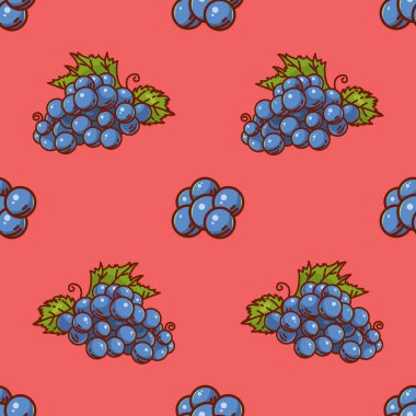 Üzüm deseni. Pembe renkte güzel bir yaz geçmişi var. Kumaş, tabak ya da kağıt basmak için birebirdir..