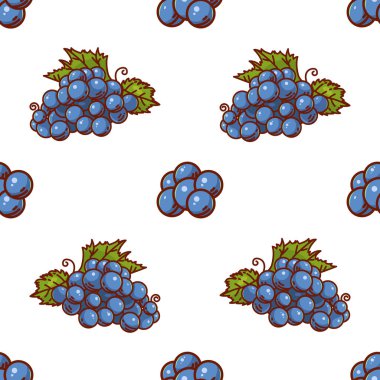 Üzüm deseni. Beyaz renkte güzel bir yaz geçmişi var. Kumaş, tabak ya da kağıt basmak için birebirdir..