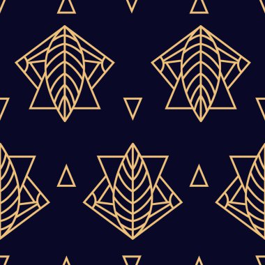 Geometrik şekilli bir arka plan. Vektör grafikleri. Kusursuz desen. Art Deco.
