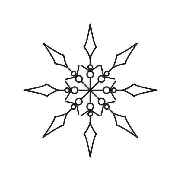 雪の結晶の黒と白の図面 クリップアート はがき チラシ バナー 招待状に適しています アートセラピーのためのベクトルイラスト 大人と子供のための抗ストレス着色本 — ストックベクタ