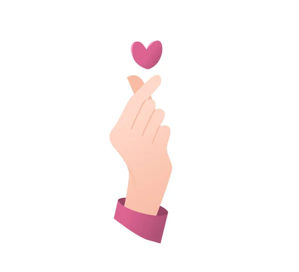 Концепція Серця Пальця Рука Векторні Наклейки Люблю Pop — стоковий вектор