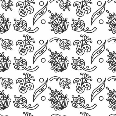 Beyaz arkaplanda vektörsüz, çiçeksiz siyah çiçekler..