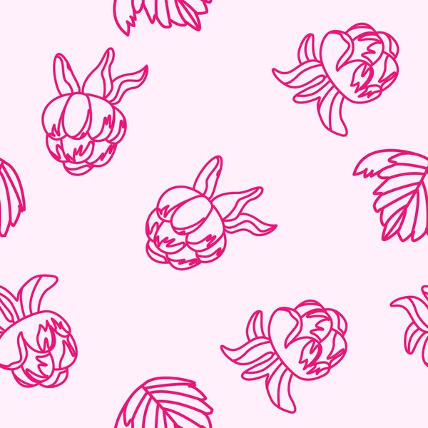 분홍색 열매가 패턴이죠 라즈베리 블랙베리 디자인에 좋아요 — 스톡 벡터