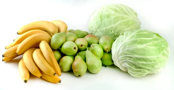白を基調とした様々な果物や野菜 — ストック写真