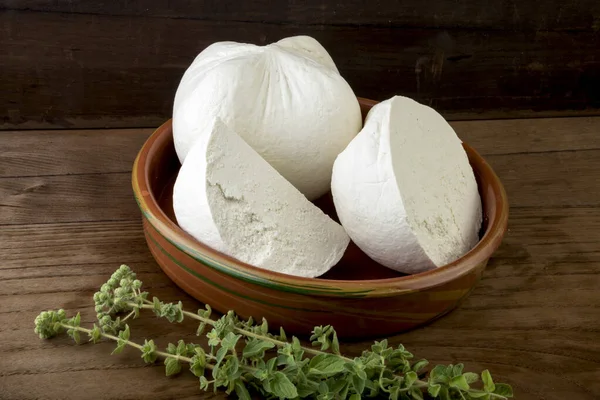 Mizitra Adı Verilen Geleneksel Sert Kuru Beyaz Peynir Taze Peynirli — Stok fotoğraf