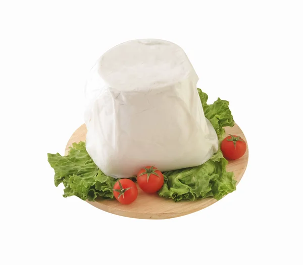 White Soft Greek Cheese Called Anthotyro Wraped Paper Keep Fresh — Stock Photo, Image