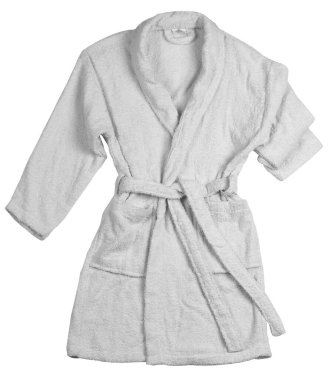 Beyaz bornoz, B ve W fotoğrafı, kırpma yolu..