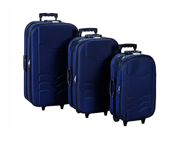 Three Suitcases Assorted Size Clipping Path — Stock Photo, Image