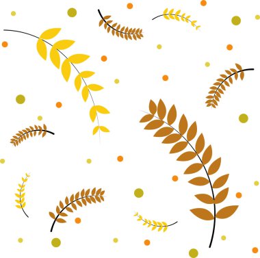 Sonbahar yaprakları deseni. Ağaç dalları. Eylül desenleri ve manzaralar... sanat & İllüstrasyon