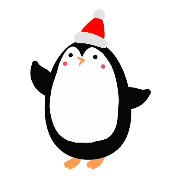Pingüino Año Nuevo Sombrero —  Fotos de Stock