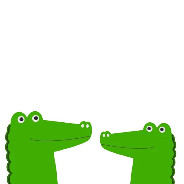 Dois Crocodilos Num Fundo Branco Animais Fauna Selvagem — Fotografia de Stock