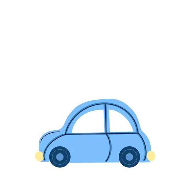 Blauwe Personenauto Pictogram Voor Ansichtkaart Banner — Stockfoto