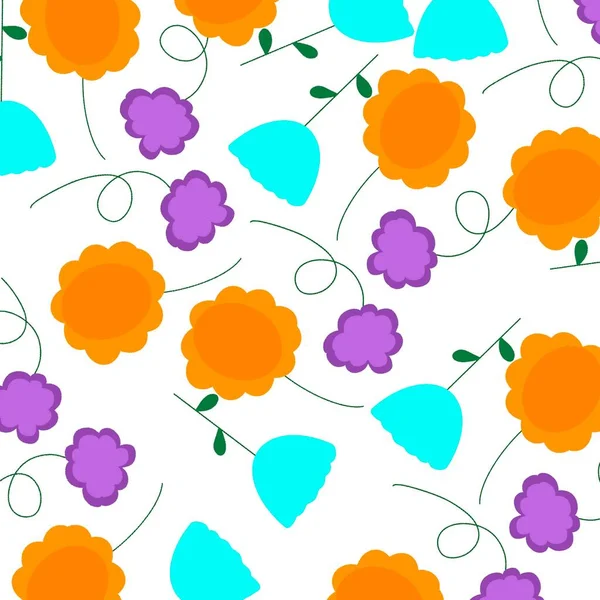 반복되는 패턴입니다 이무성하다 색깔의 꽃다발 나뭇잎 — 스톡 사진
