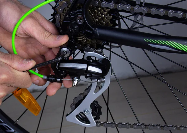 Menyesuaikan Dan Memperbaiki Sepeda Dengan Alat Konsep Perbaikan Roda Sepeda Stok Foto Bebas Royalti