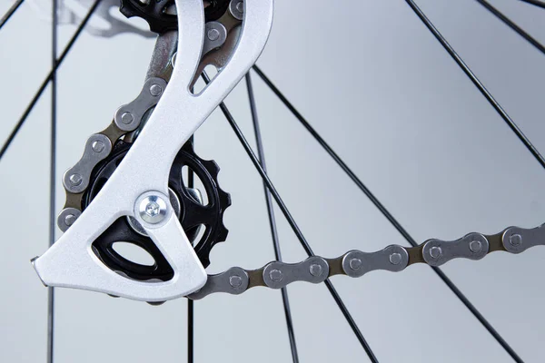 Close-up of mountain bike reverse gear shifting. Stok Lukisan  