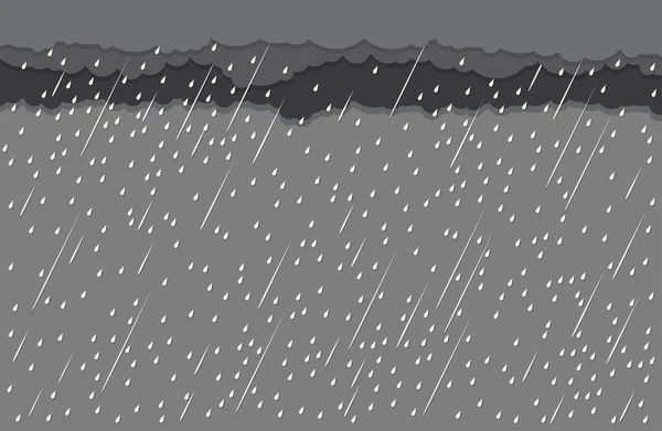 暗い空 雲と嵐 天候の性質の背景に大雨 — ストックベクタ
