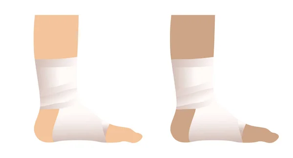 Bandage Élastique Médecine Des Pieds Premiers Soins Illustration Des Soins — Image vectorielle