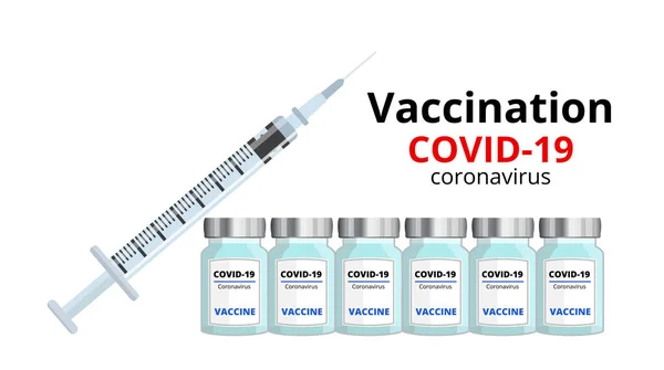 Έννοια Εμβολιασμού Covid Coronavirus Διανυσματική Απεικόνιση — Διανυσματικό Αρχείο