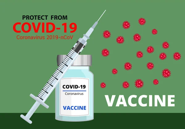 Vaksin Perlindungan Untuk Penyakit Covid Coronavirus 2019 Ncov Konsep - Stok Vektor