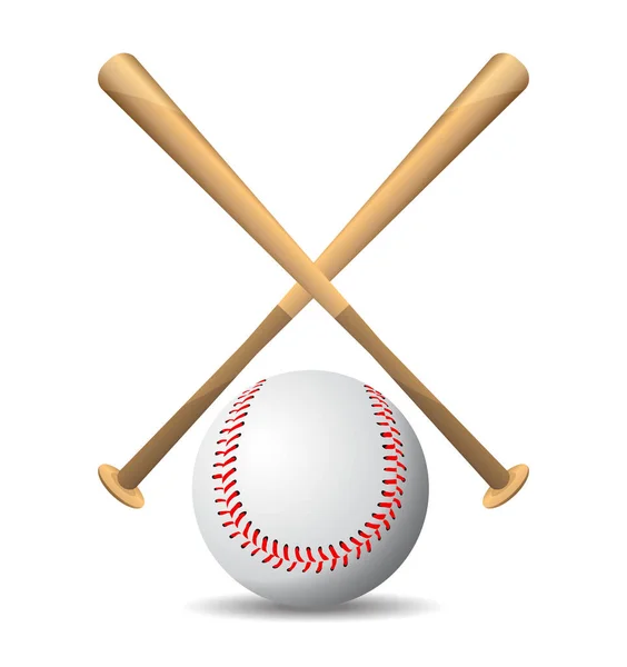 Baseball Baseball Chauves Souris Sur Fond Blanc Jeu Sport Illustration — Image vectorielle