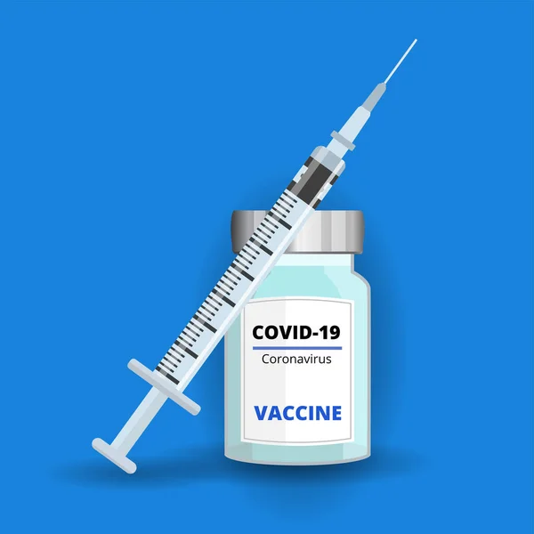 Vaksin Perlindungan Untuk Penyakit Covid Coronavirus 2019 Ncov Konsep - Stok Vektor