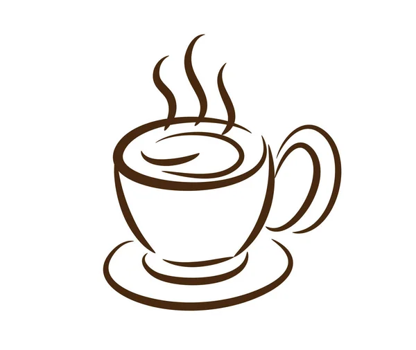 Taza Café Estilo Dibujo Línea Diseño Vectores — Vector de stock