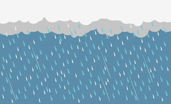 Deszcz Ciemnym Niebie Pora Deszczowa Chmury Burza Tło Natury Pogodowej — Wektor stockowy