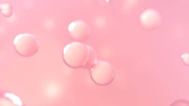 Pembe top hücresi derisi 3D görüntüleme ile orta pembe arkaplanda birleşmek için hareket eder.