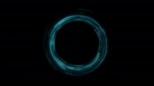 Küçük Parçacık Etkisi Çizgi Eğrisi Spin Tünel Merkezi Şekilli Hologram — Stok video