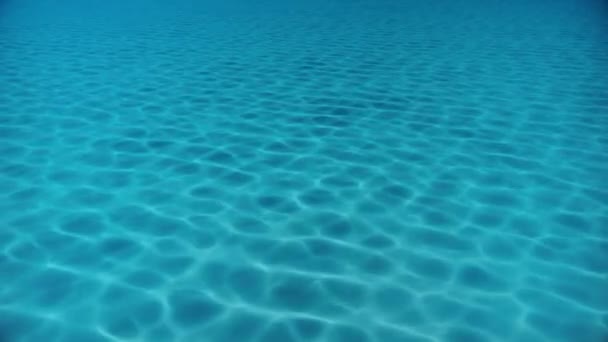 Unterwasser Ätzwirkung Klar Unter Schwimmbad Ätzwirkung Mit Sonnenbeleuchtung Durch Rendering — Stockvideo