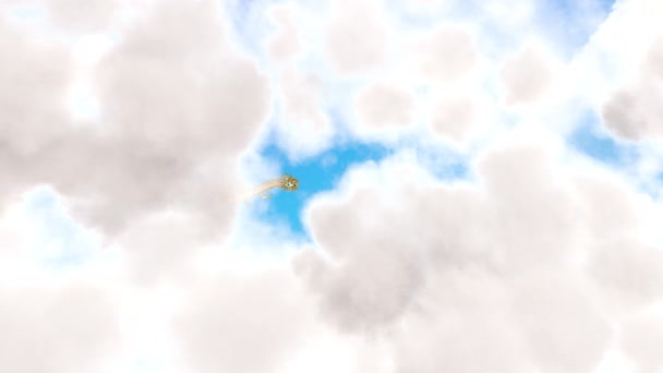 Čínský dračí zlato materiál slither pohyb na obloze a mraku s 3D vykreslování.